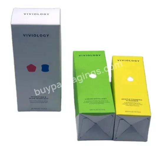 Customized Auto Lock Bottom Box Facial Cosmetic Packaging Box