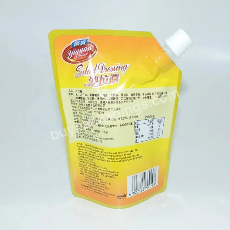 Customized Beverage Packaging Bags Stand Up Spout Pouch Seasonings & Condimnts Packaging Juice Spout Bag