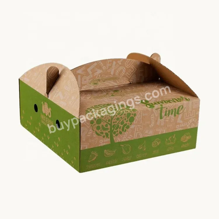 Customized Boxes Foldable Corrugated Fruit Packaging Wax Waterproof Carton For Banana Vegetable Gift
