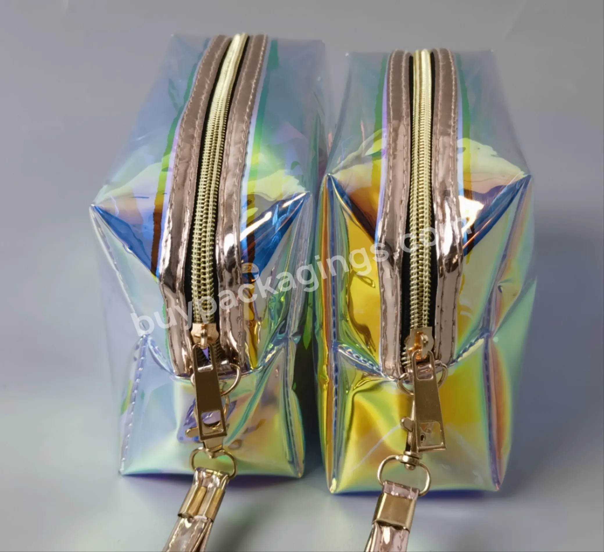 Customized Brand Logo Laser Pvc Zipper Bag Oem Ziplock Bags Manufacturer For Clothing