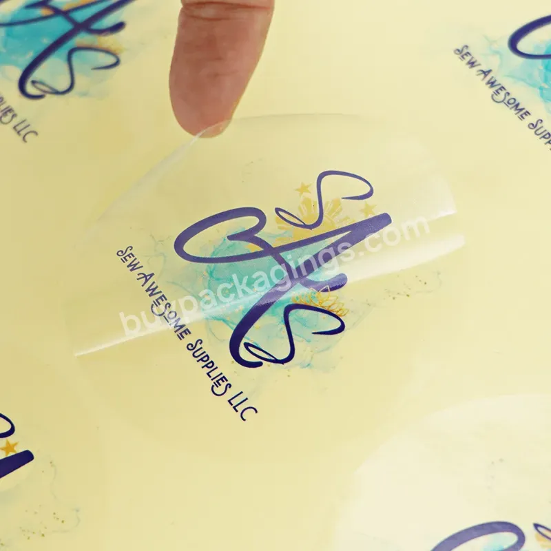 Customized Brand Logo Round Transparent Waterproof Self-adhesive Sticker With Clear Pattern Guaranteed Quality