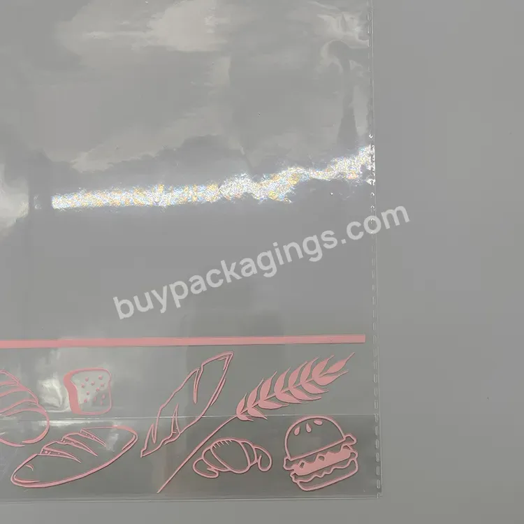 Customized Bread Dim Sum Plastics Bag Breakfast Packaging Self-adhesive Bag Baked Food Biscuit Sandwich Opp Self-adhesive Bag