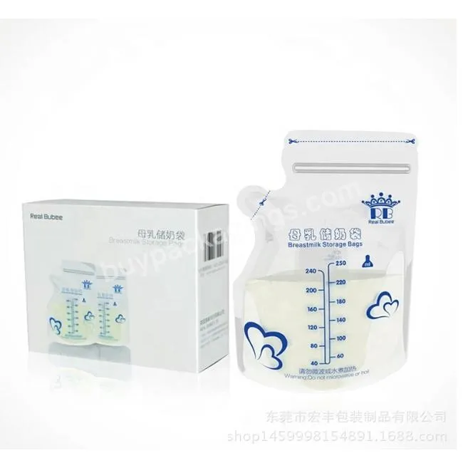 Customized Breast Milk Storage Bags Breast Bpa Free 100ml Double Ziplock Breast Milk Storage Freezer Bag