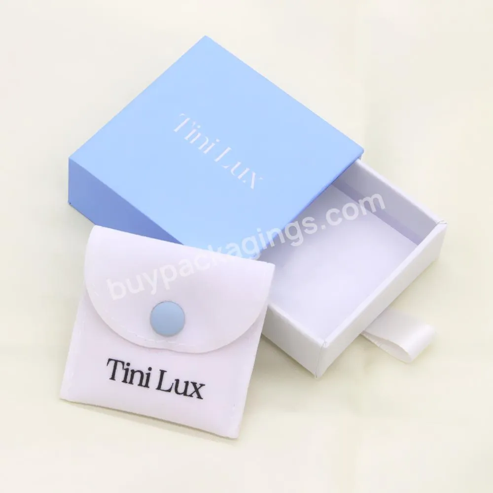 Customized caja joyas Sky Blue Paper Drawer Ring Jewelry Packaging Boxes