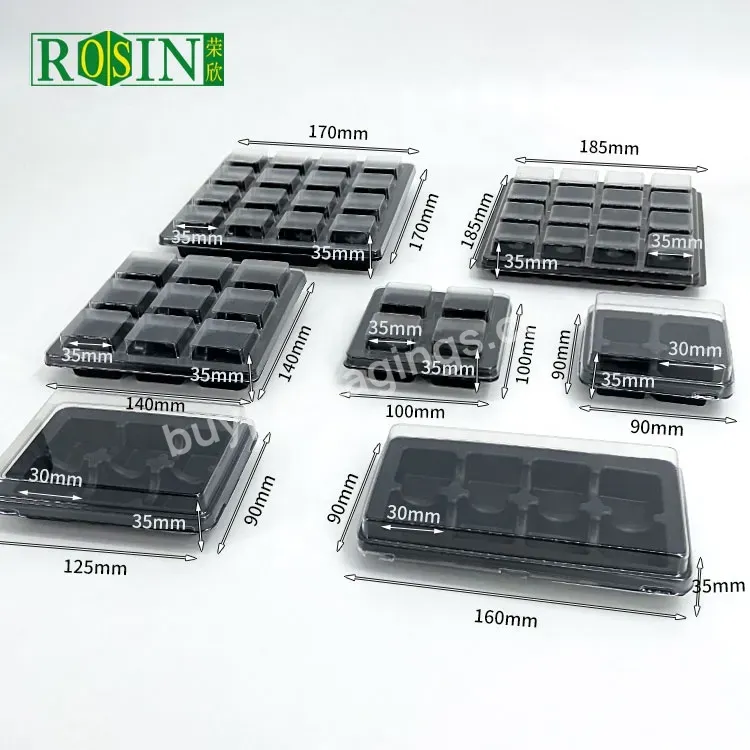 Customized Chocolate Candy Tray Black Bottom Transparent Lid Chocolate Blister Packing Trays Candy Tray Insert For Chocolate