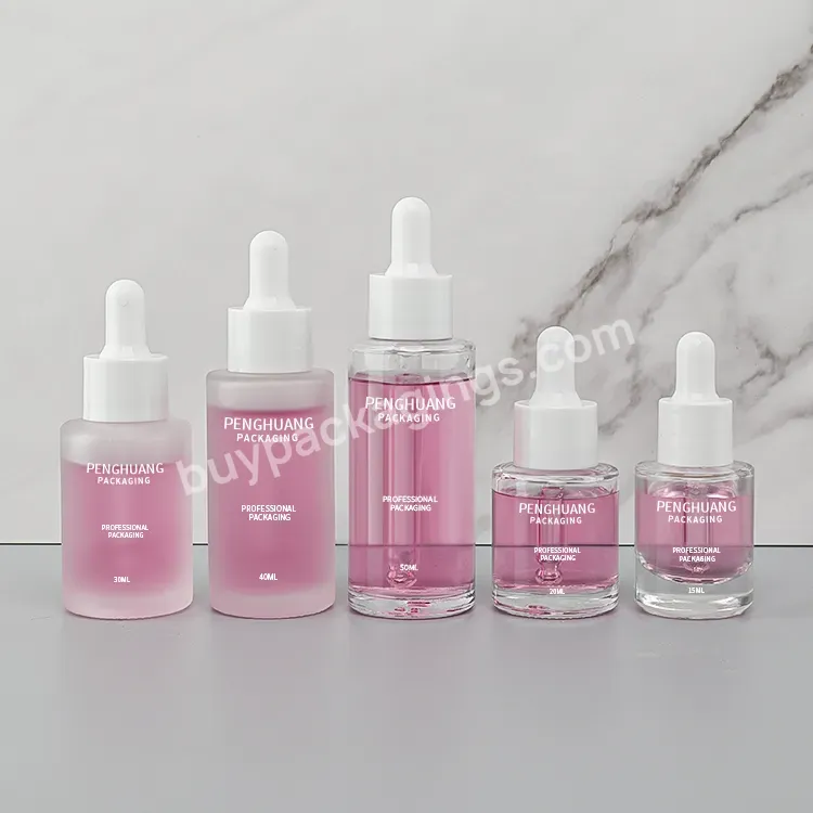 Customized Clear Glass Dropper Bottles15ml 20ml 40ml 50ml Essential Oil Bottle Skincare Packing 15ml Glass Serum Bottle