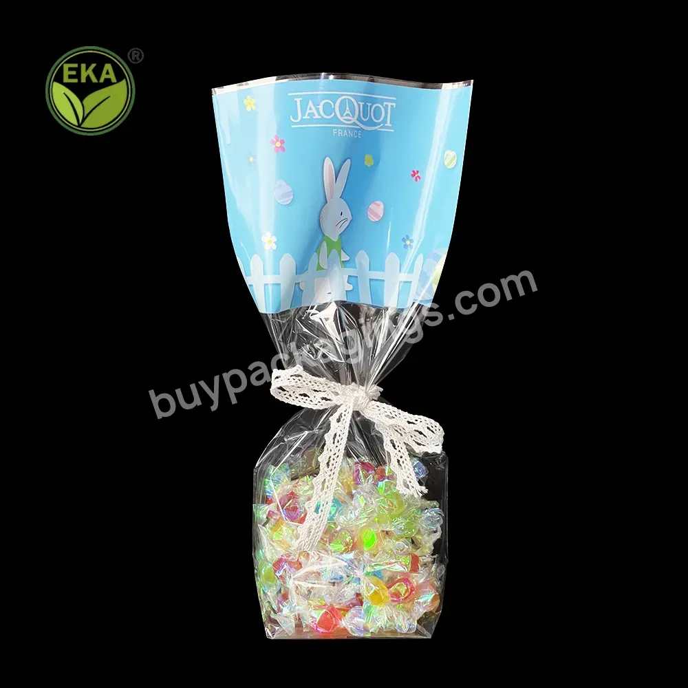 Customized Clear Plastic Cookie Bag Opp Square Bottom Transparent Candy Packaging Bags