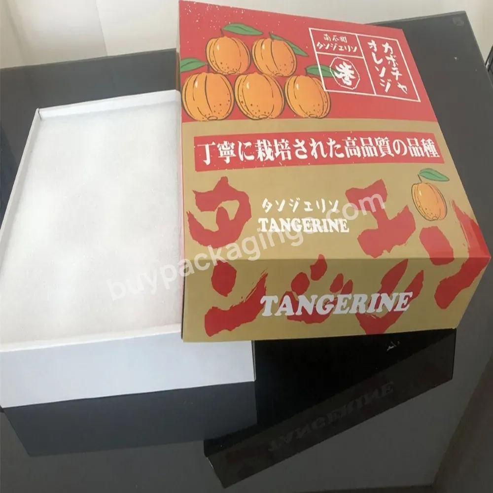 Customized Cmyk Printed Cardboard Top- Bottom Shipping Baby Pumpkins Box With Epe Inserts /fresh Fruit Packaging Box