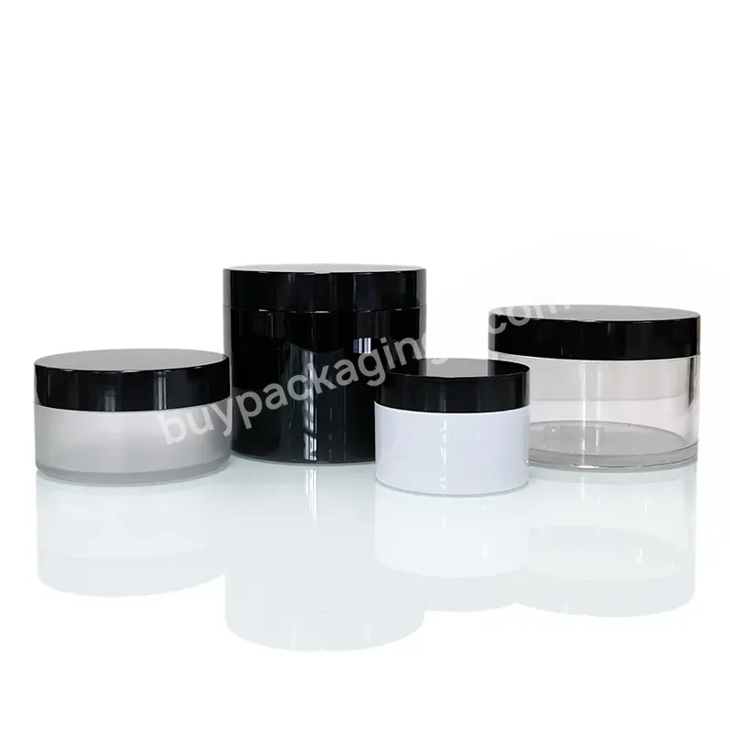 Customized Color And Logo Thick Single Wall 100ml Glossy Matt Black Pet Jar 4 Oz 8oz Plastic Cosmetic Jar