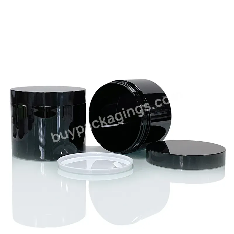 Customized Color And Logo Thick Single Wall 100ml Glossy Matt Black Pet Jar 4 Oz 8oz Plastic Cosmetic Jar