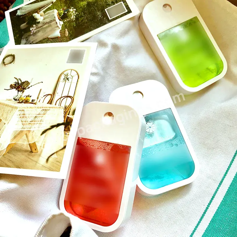 Customized Color Card Shape Square 40ml Toner Air Freshener Plastic Cosmetic Atomizer Perfume Spray Bottle