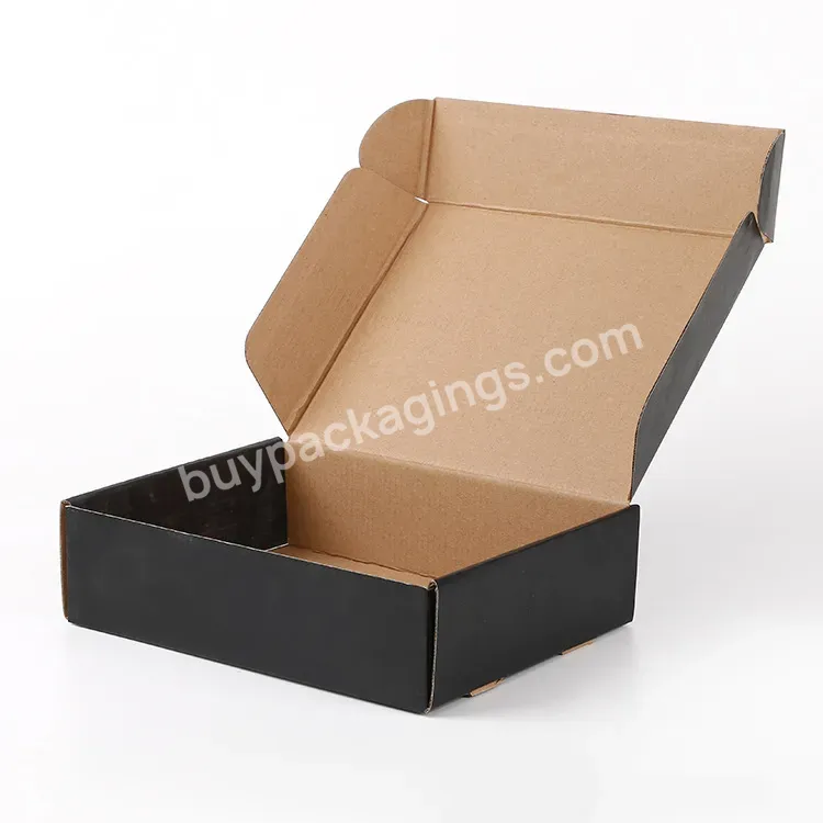 Customized Color Printing Extra Hard Shipping Logo Black Corrugated Packaging Clothing Aircraft Box