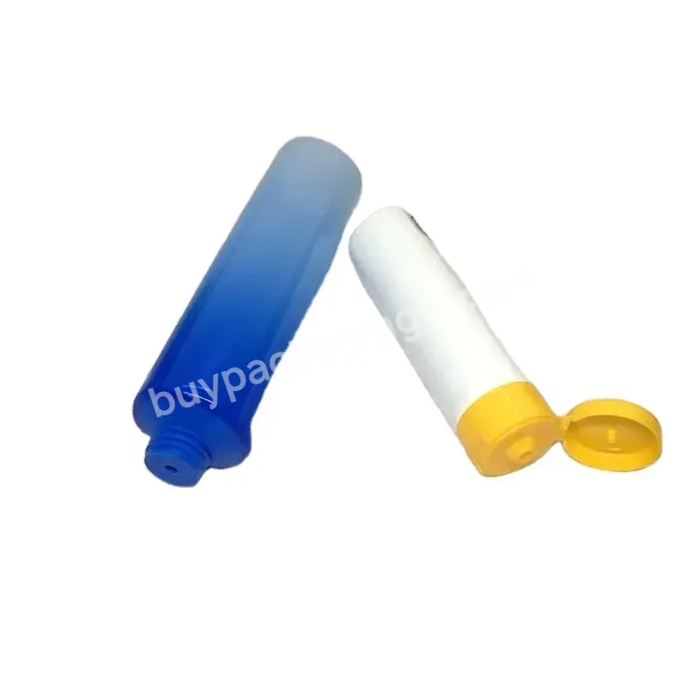 Customized Colored Soft Pe Tube 40mm Diameter 120ml In Gradient Color With White Plastic Closure For Body Lotion