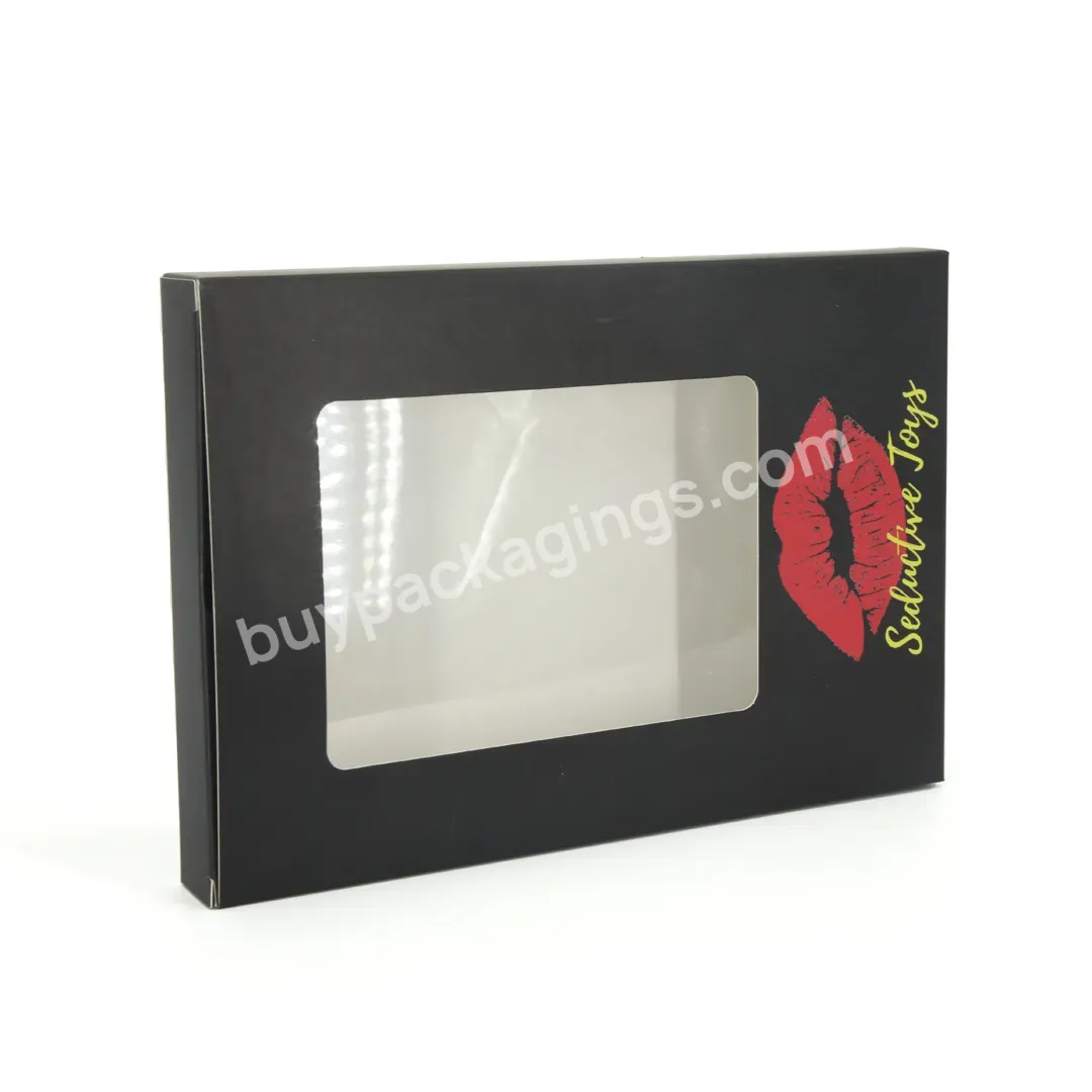 Customized Cosmetic Gift Box With Pvc Window Black Gift Box