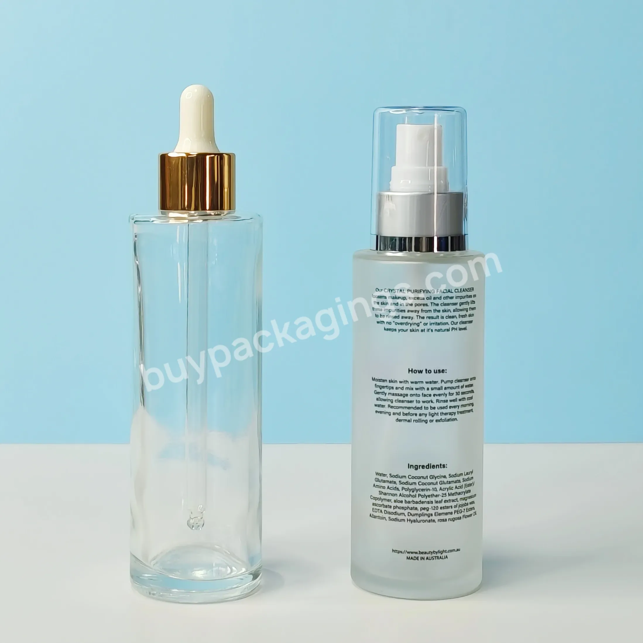 Customized Cosmetic Packaging Skin Care Bottle 30ml 50ml 100ml 120ml 150ml Lotion Cream Essential Oil Glass Bottle