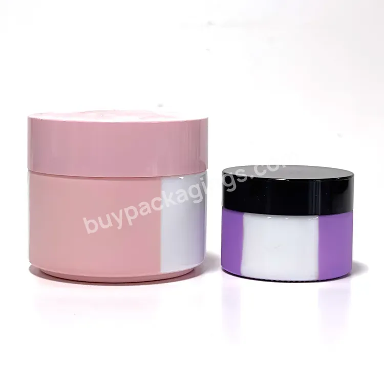 Customized Cosmetic Pink White Purple Opal Glass Cream Jar 5g 10g 15g 20g 30g 50g 60g 100g Glass White Jar For Cream