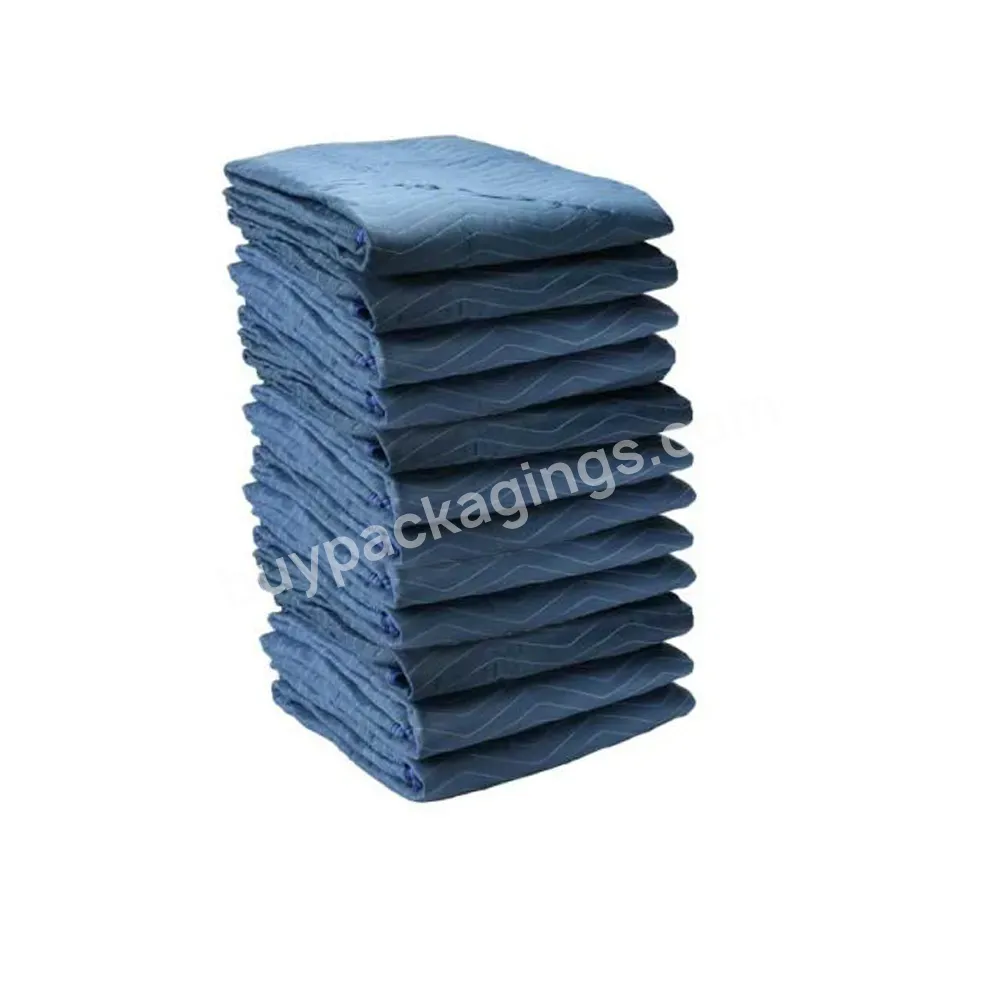 Customized Deep Blue 100% Polyester Furniture Moving Blanket