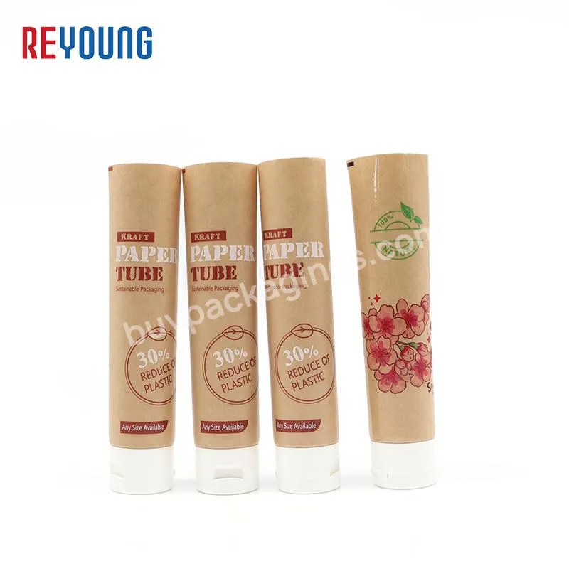 Customized Degradable Sustainable Empty Toothpaste Squeeze Kraft Paper Pe Plastic Face Bb Cosmetic Soft Tube For Skin Care