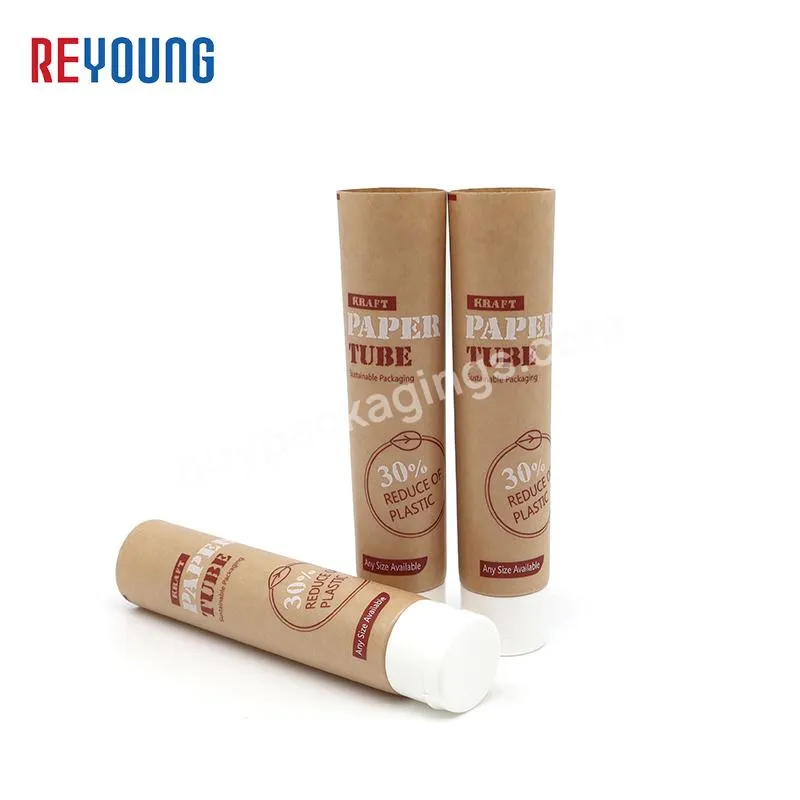 Customized Degradable Sustainable Empty Toothpaste Squeeze Kraft Paper Pe Plastic Face Bb Cosmetic Soft Tube For Skin Care