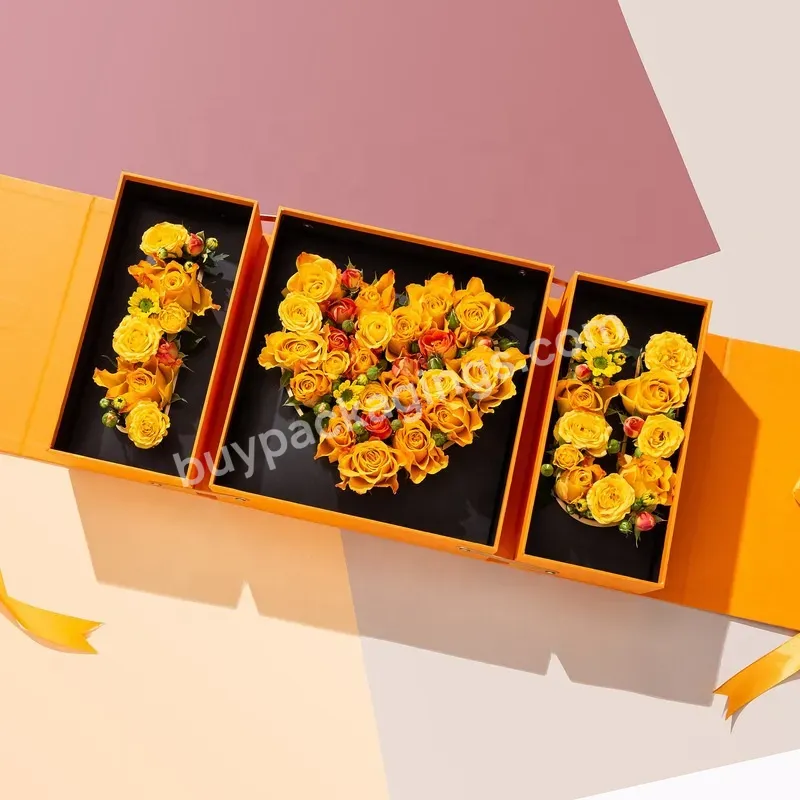 Customized Design Big Flower Box I Love You Flower Gift Box Valentines Gift Box