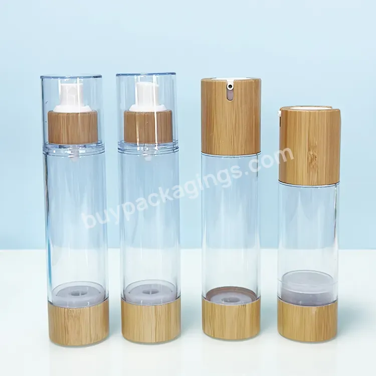 Customized Design Eco-friendly 5g 10g 15g Coated Sprayer Cream Bamboo Airless Lotion Bottles With Pump Glass Cosmetic Packaging - Buy Double Wall Airless Bottle Black 30 Ml,5ml Airless Bottle,Double Wall Airless Bottle.