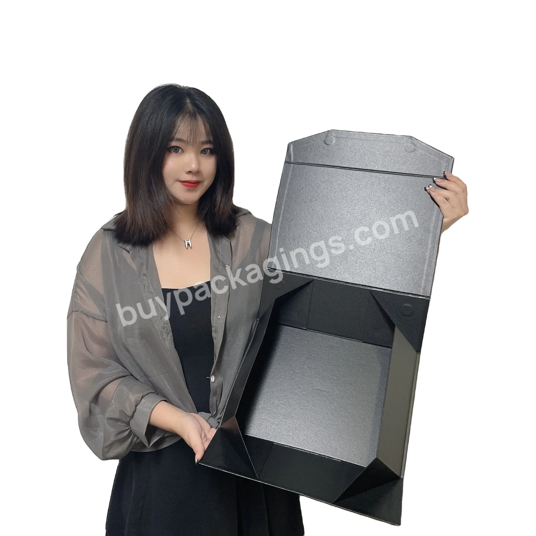 Customized Design Logo Big Gift Wedding Dress Black Packaging Cosmetic Paper Paperboard Paper Packaging Box