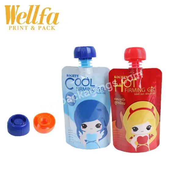 Customized Digital Printing Bottom Gusset Spout Bag Liquid Packaging Juice Stand Up Spout Pouch