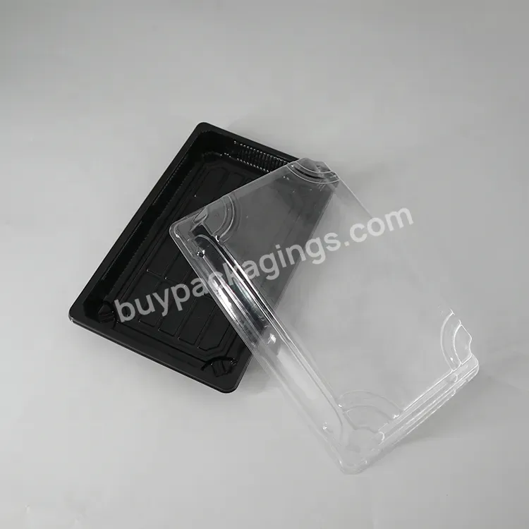 Customized Disposable Clear Plastic Display Box Square Dessert Mini Cake Tray With Lid Mould