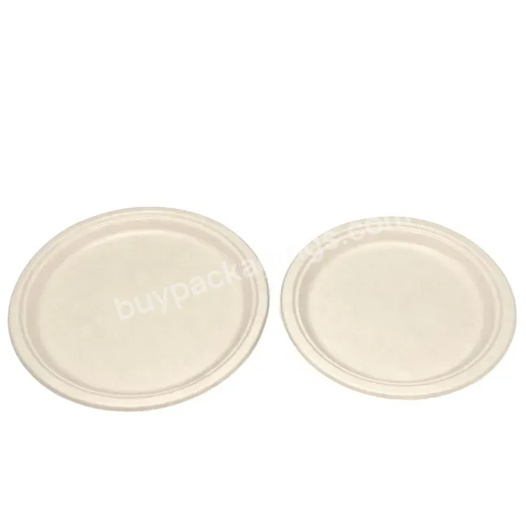 Customized Disposable Corn Starch Pulp Biodegradable Microwave Plastic Takeout 10 Inch Plate