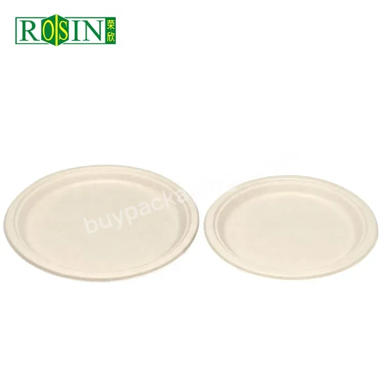 Customized Disposable Corn Starch Pulp Biodegradable Microwave Plastic Takeout 10 Inch Plate