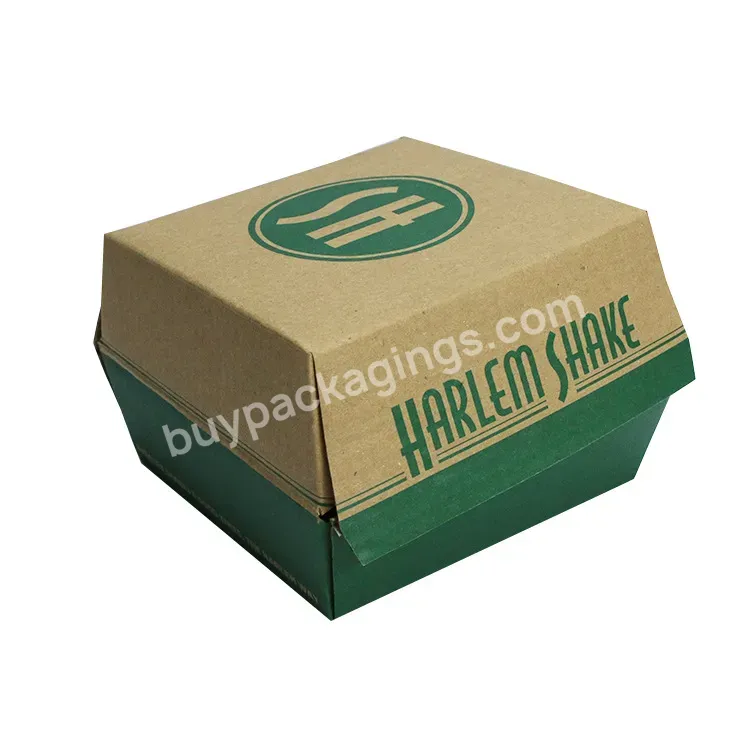 Customized Disposable Food Packaging Hamburger Box Cheap Burger Box Corrugated Burger Caeroon Box