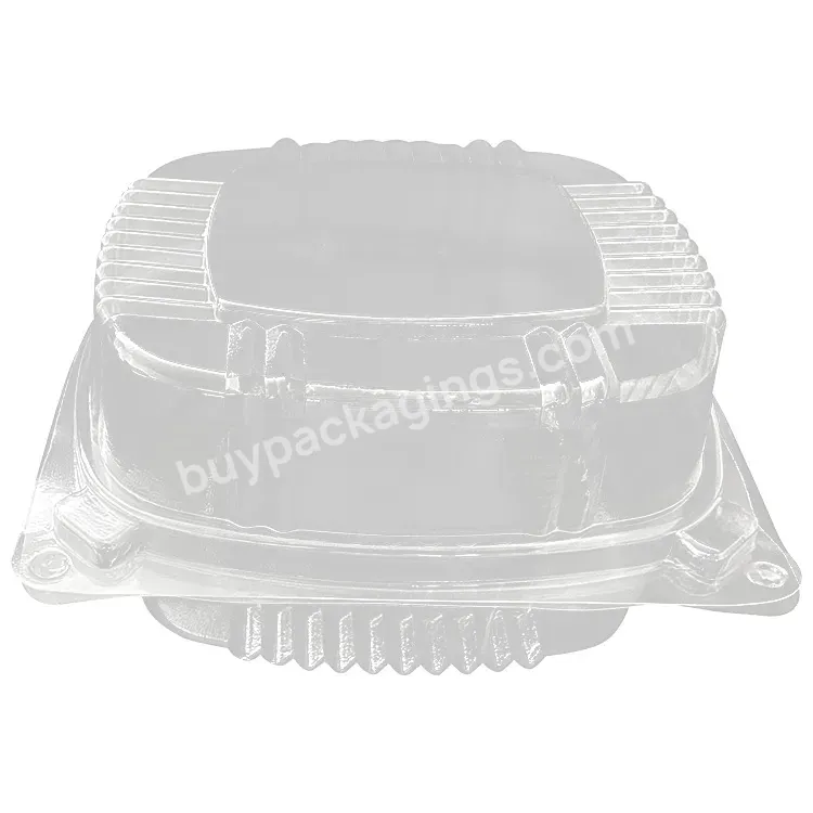 Customized Disposable Round 6 Inch Transparent Plastic Takeaway Box For Pizza Container Packaging