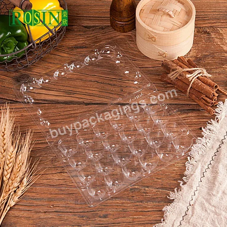 Customized Disposable Transparent 24 Compartment Plastic Blister Egg Tray For Quail Egg Tray With Chicken Duck Egg