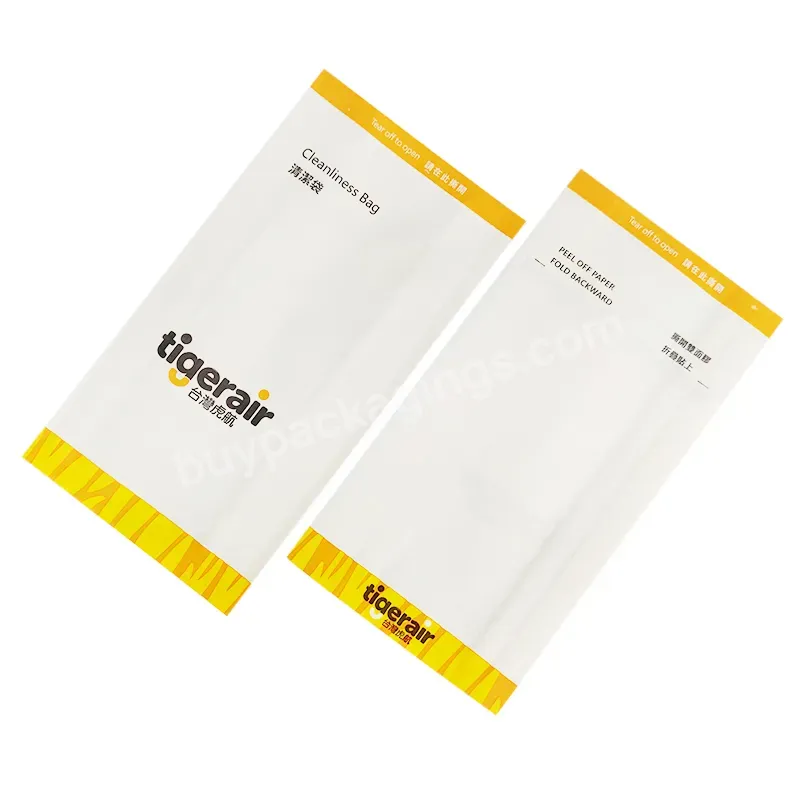 Customized Disposable Waterproof Sanitary Disposal Bags Airsickness Bag Pe Coated Paper Bags With Easy Tear Line