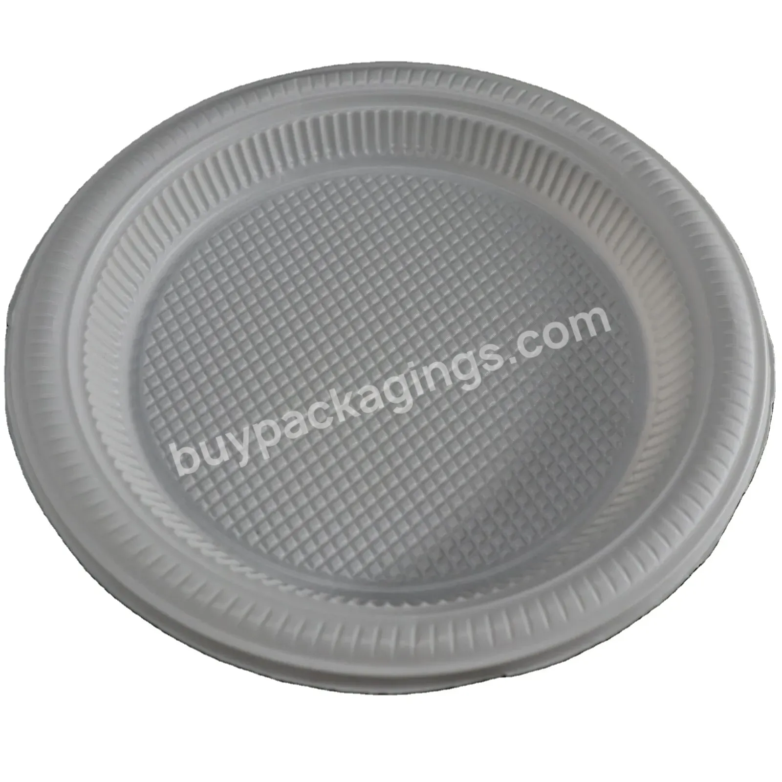 Customized Disposable White Round Plastic Plate Food Tray For Wedding Candy Fruit Plate