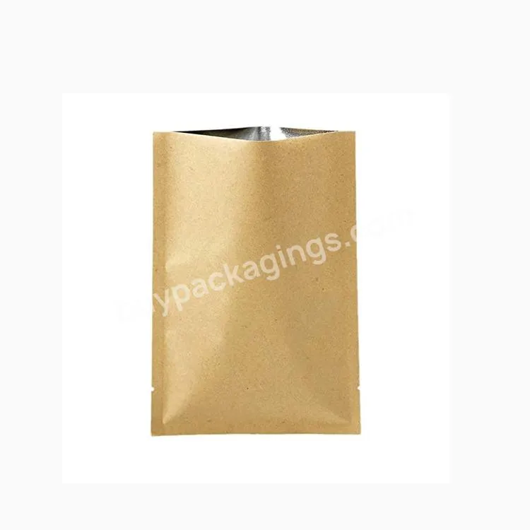 Customized Eco Biodegradable Paper Bag Kraft Paper 3 Side Seal Aluminum Foil Coffee Food Vacuum Packaging Bags