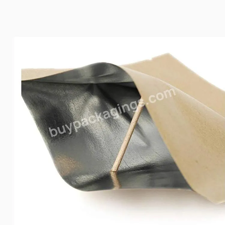 Customized Eco Biodegradable Paper Bag Kraft Paper 3 Side Seal Aluminum Foil Coffee Food Vacuum Packaging Bags