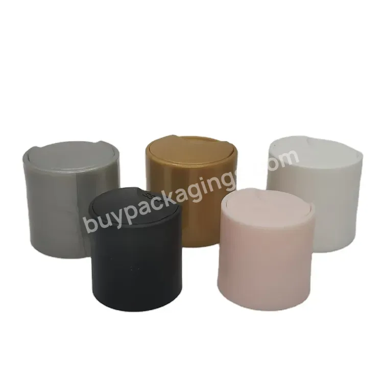 Customized Eco-friendly Plastic Pp Lid Non Spill Press Bottle Cap Frosted Disc Top Cap Lid For Cosmetic Packaging