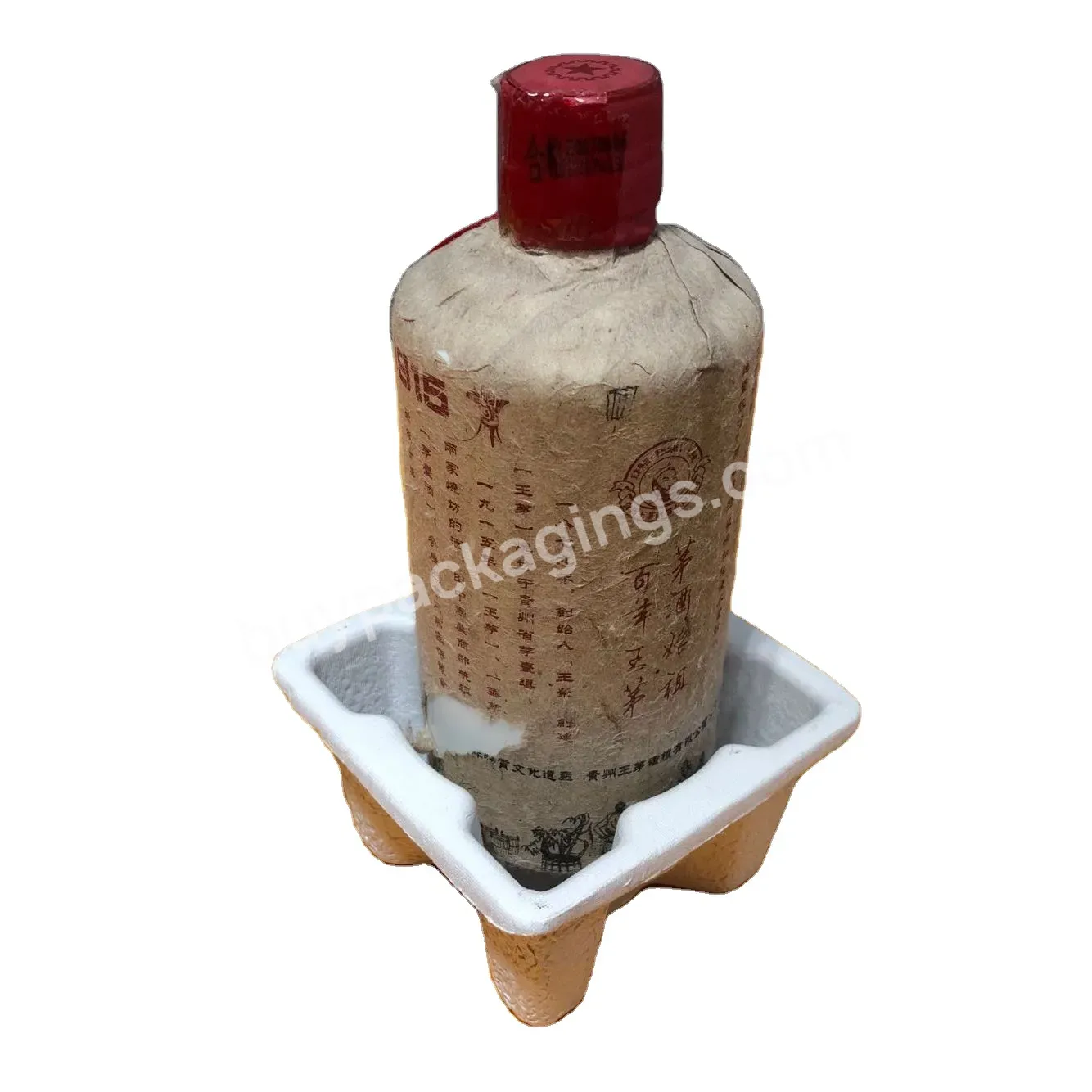 Customized Eco Molded Paper Pulp Wine Tray Wine Packaging Tray Bottle Packaging Tray With Molded Pulp