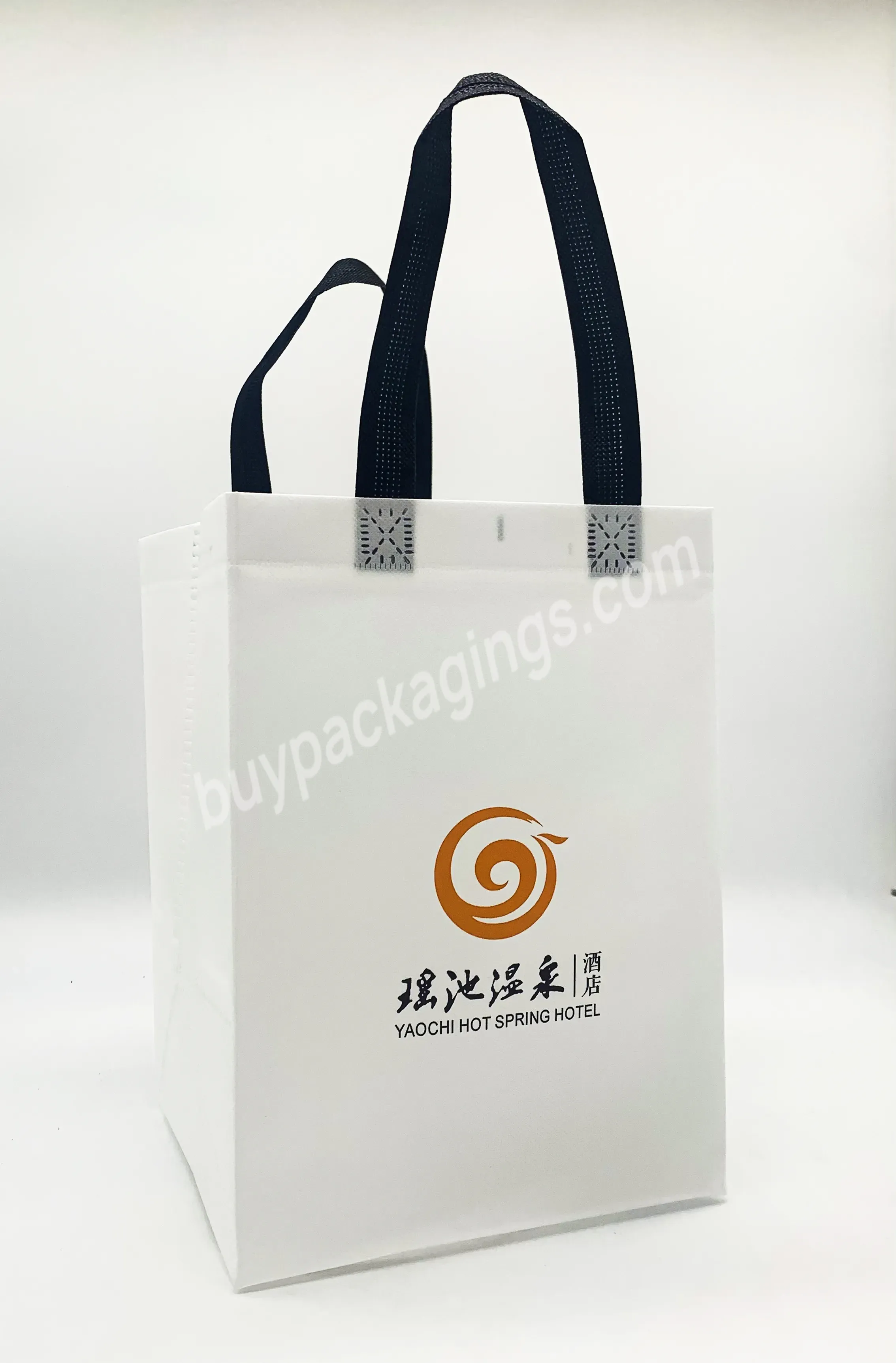 Customized Eco Non-woven Reusable Grocery Promotional Green Laminated Pp Non Woven Tote Bag For Food Packing