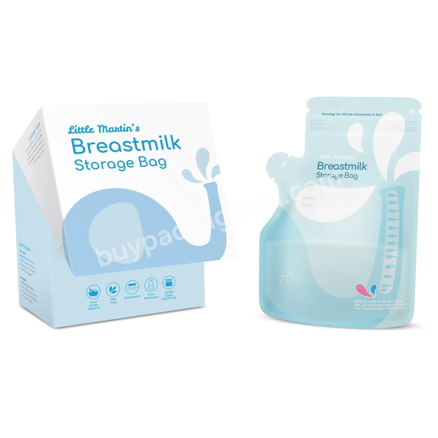 Customized Eco Pba Free 120ml Breast Milk Storage Bags Breast Milk Cooler Bag Breast Milk Bag