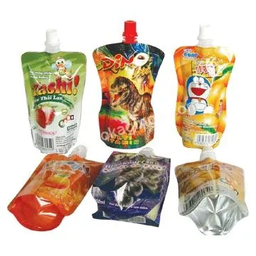 Customized Eco Plastic Foil Juice Packaging Bag Stand Up Spout Pouches Liquid Packaging Bag