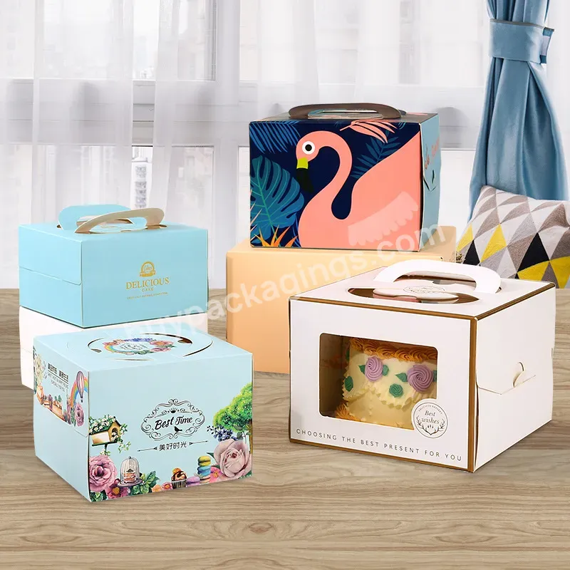 Customized Eco Recycle Gift Food Biscuit Pastry Packing Cake Boxes With Window Sweet Cookie Packaging Paper Macaron Box