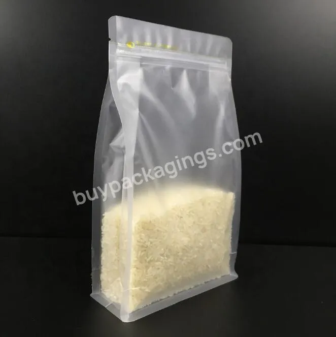 Customized Eco Stand Up Flat Bottom Zipper Bag Resealable Clear Stand Up Pouch For Nuts Dried Fruit Food Packaging