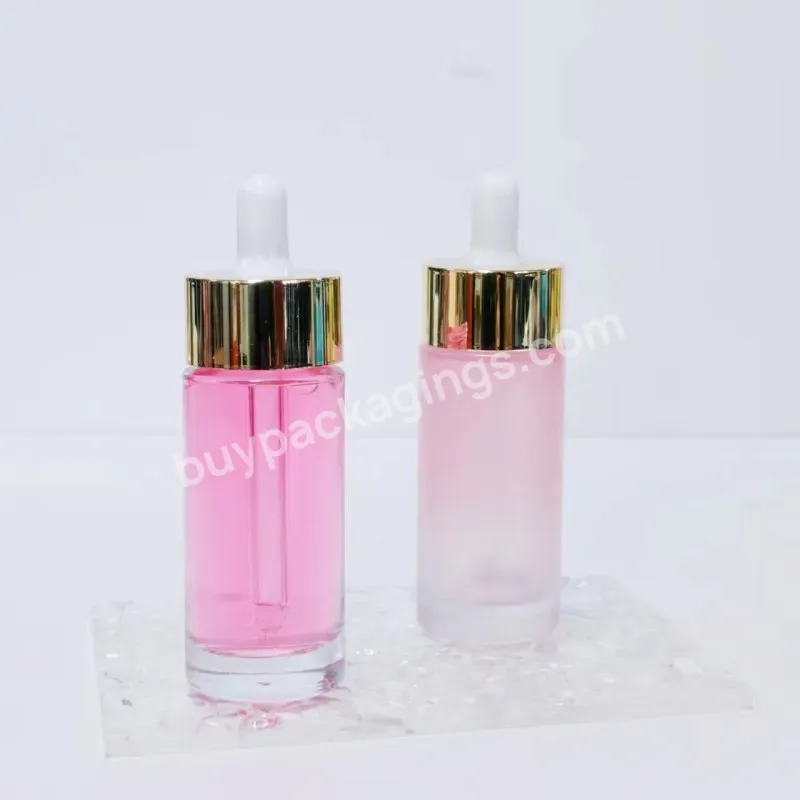 Customized Empty 30ml Transparent Cosmetic Luxury Oil Serum Hair Oil Glass Bottle With Dropper