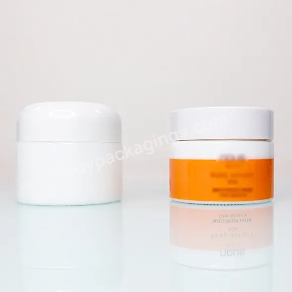 Customized Empty Cosmetic Package Face Cream Lips Scrub Body Butter Container White Orange Frosted Cream Jars