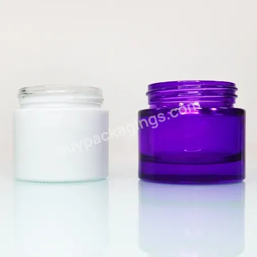 Customized Empty Cosmetic Package Face Cream Lips Scrub Body Butter Container White Orange Frosted Cream Jars