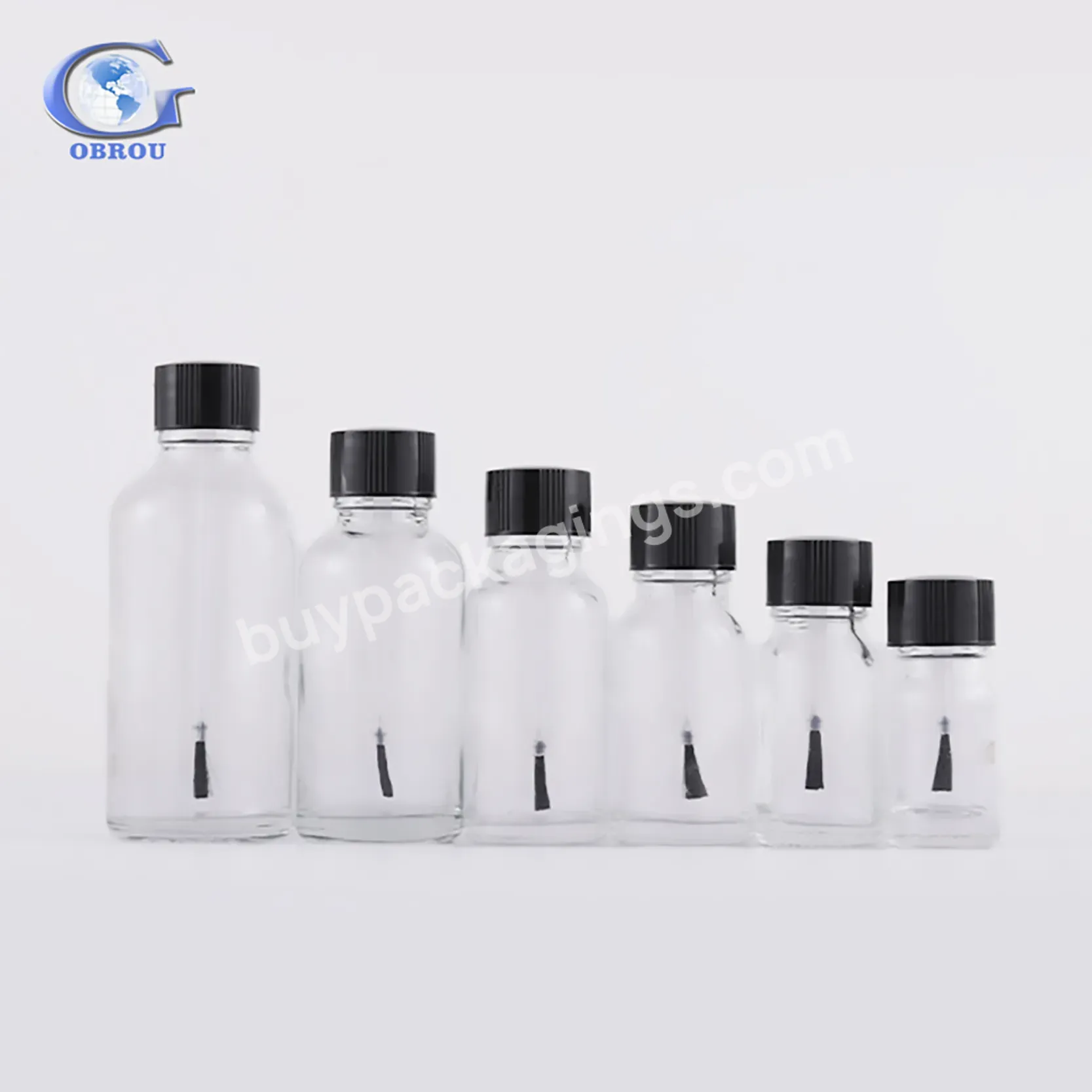 Customized Empty Gel Nail Polish Glass Remover Bottle Bottles With Brush Caps Uv 5ml 10ml 15ml 20ml 30ml 50ml Wholesale Package