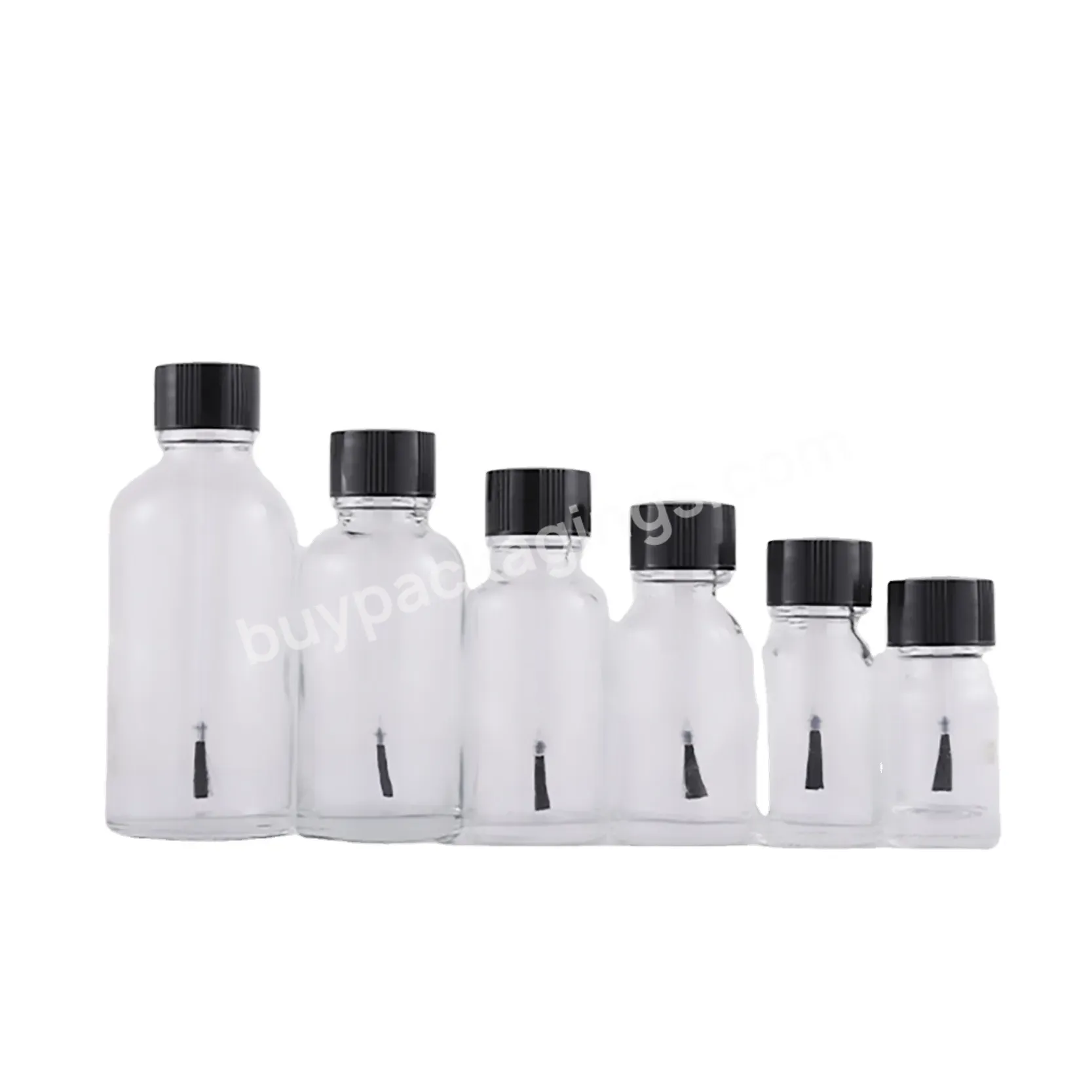 Customized Empty Gel Nail Polish Glass Remover Bottle With Brush Caps 5ml 10ml 15ml 20ml 30ml 50ml Wholesale Bottles