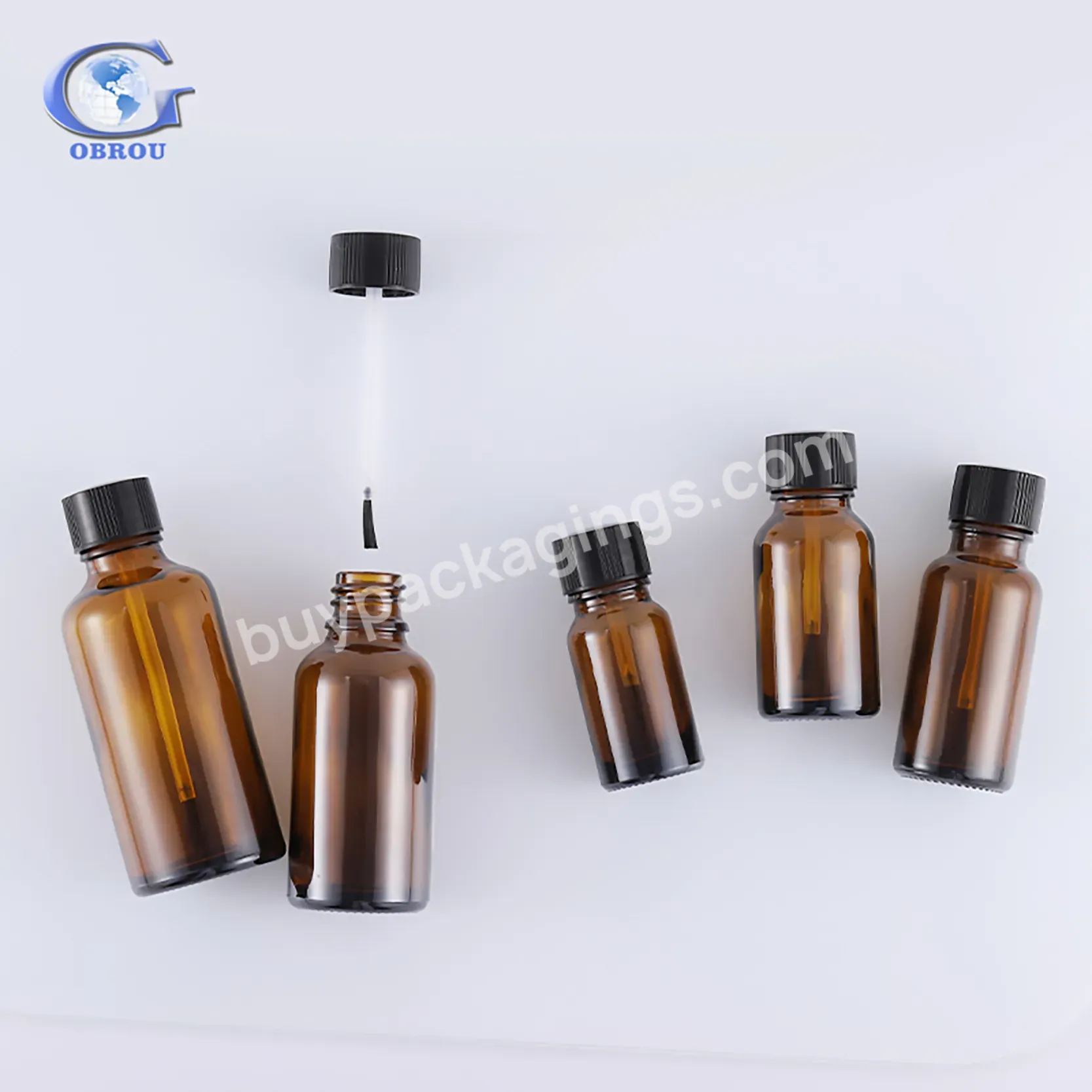 Customized Empty Gel Nail Polish Glass Remover Bottle With Brush Caps 5ml 10ml 15ml 20ml 30ml 50ml Wholesale Bottles